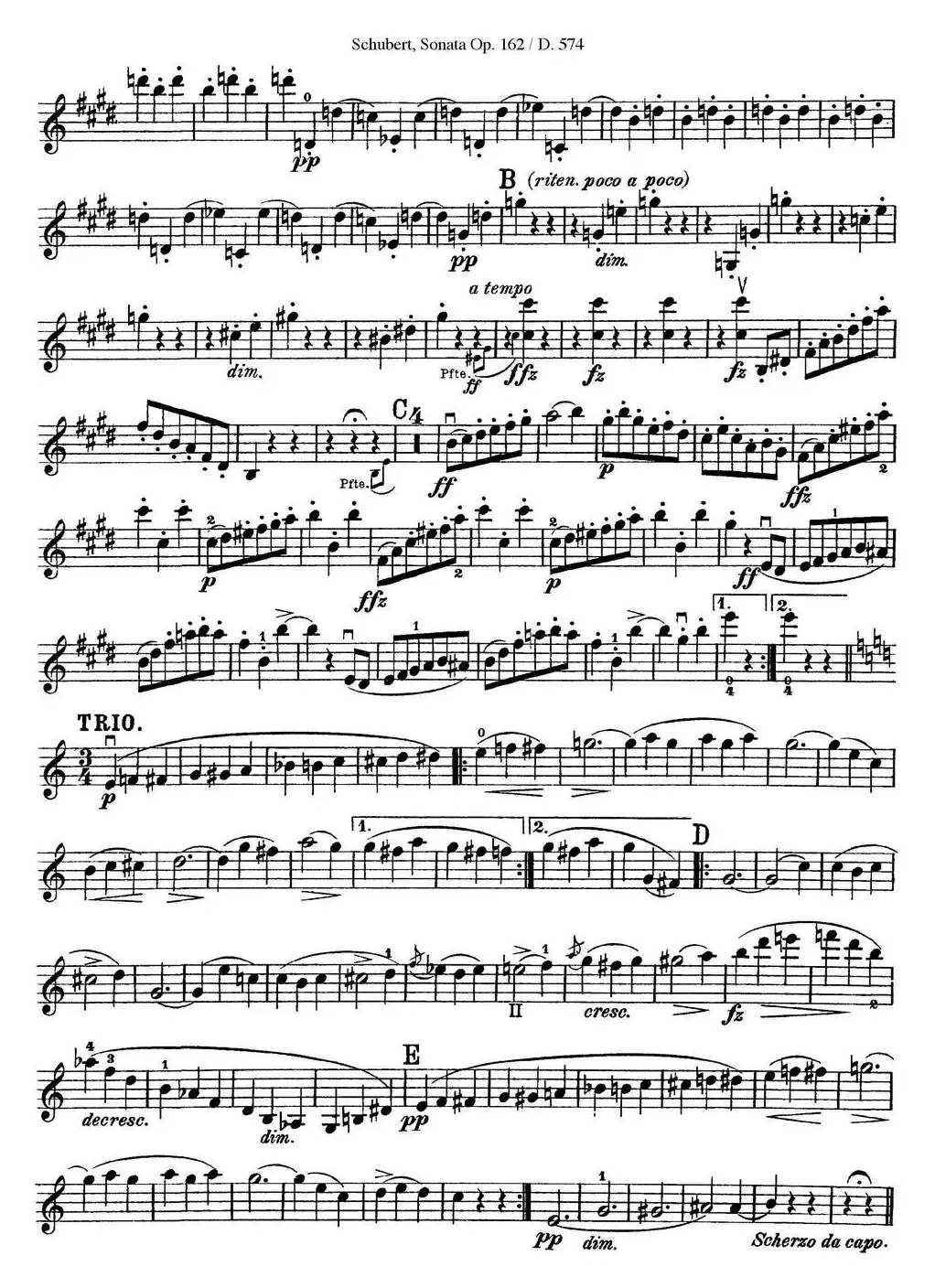 Violin Sonata in A major Op.162 D.574