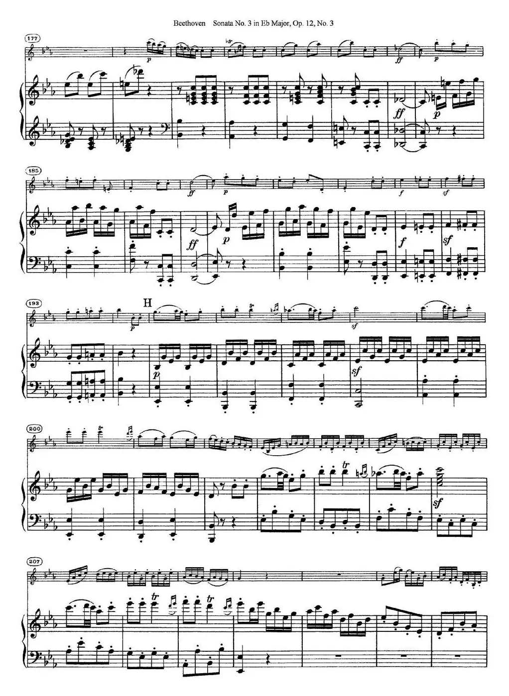 Violin Sonata No.3 in Eb Major Op.12 No.3（小提琴+钢琴伴奏）