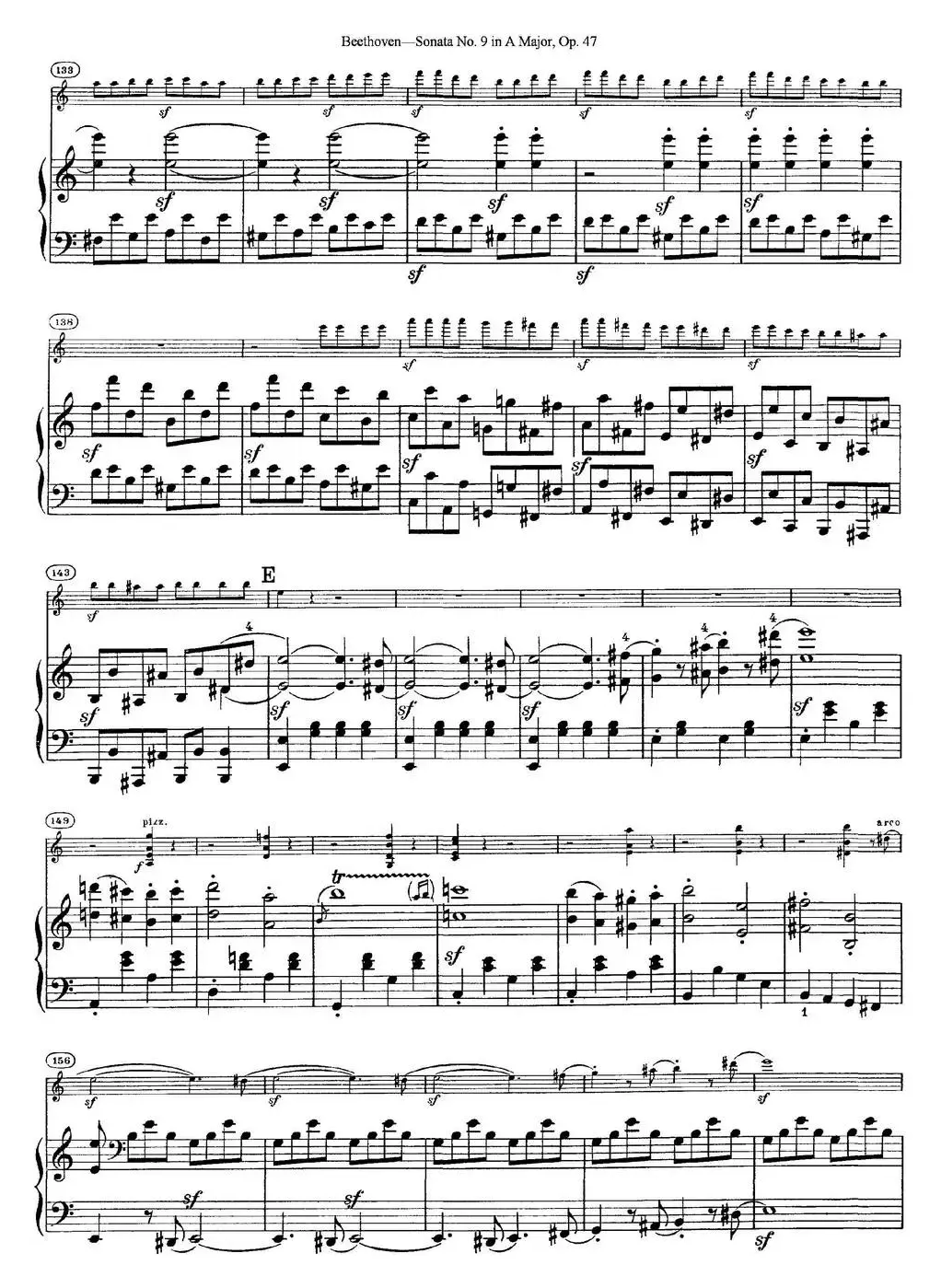 Violin Sonata No.9 in A Major Op.47（小提琴+钢琴伴奏）