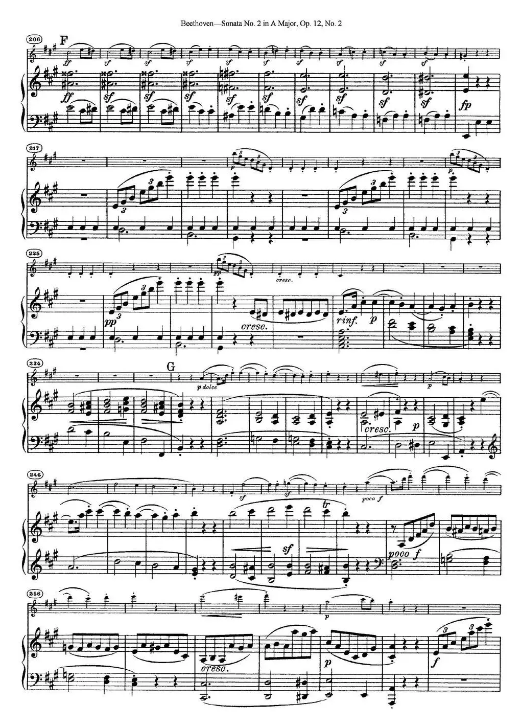 Violin Sonata No.2 in A Major Op.12 No.2（小提琴+钢琴伴奏）