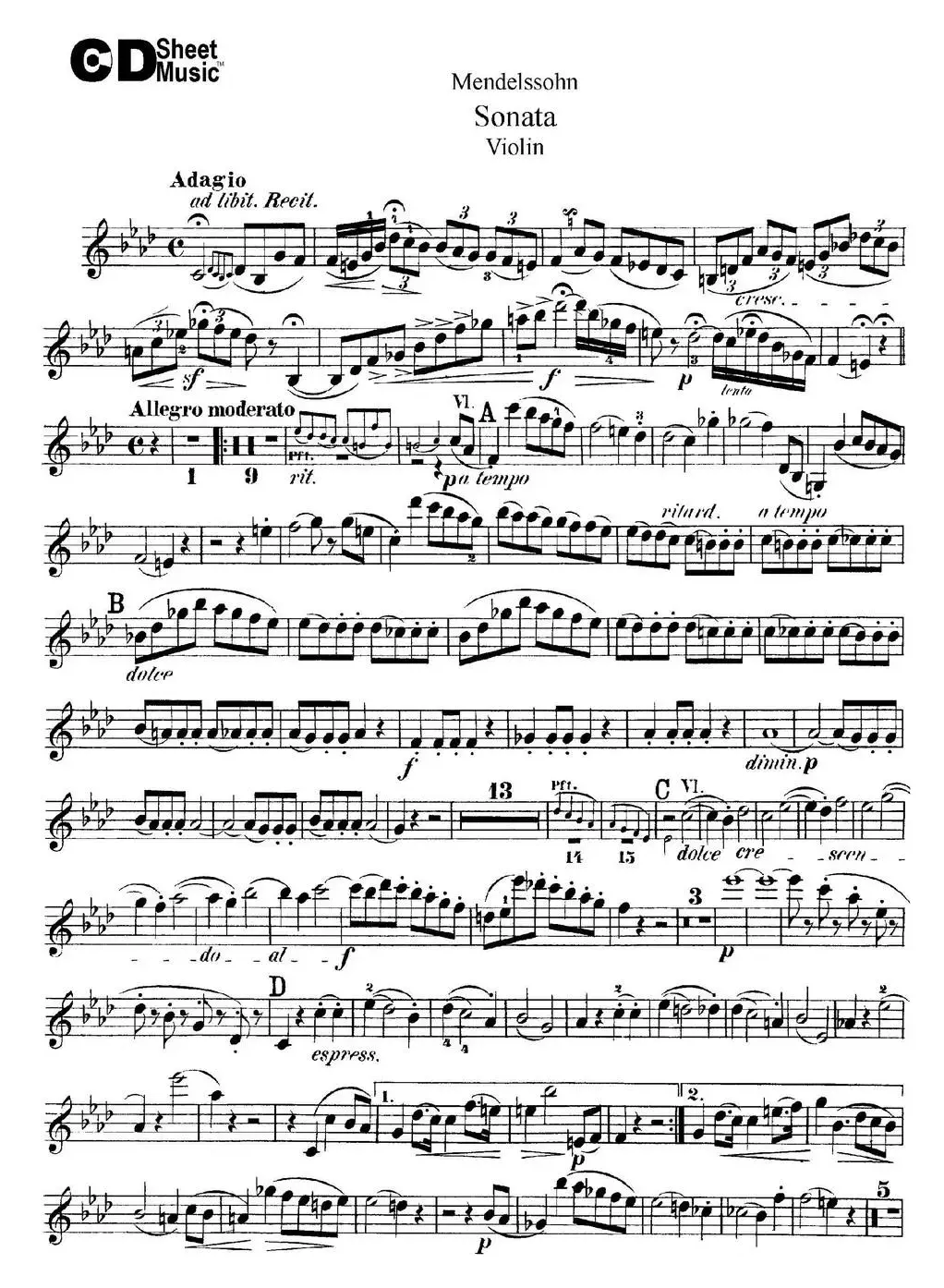 Mendelssohn Violin Sonata