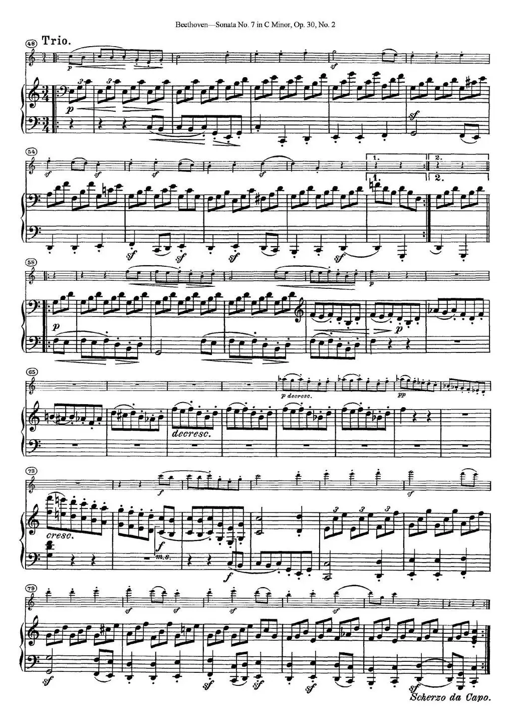 Violin Sonata No.7 in C Minor Op.30 No.2（小提琴+钢琴伴奏）