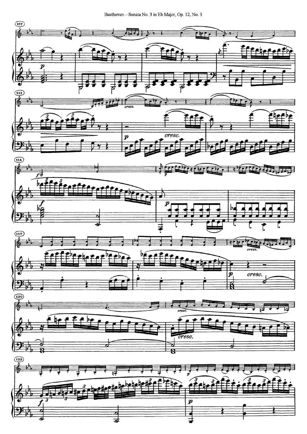 Violin Sonata No.3 in Eb Major Op.12 No.3（小提琴+钢琴伴奏）