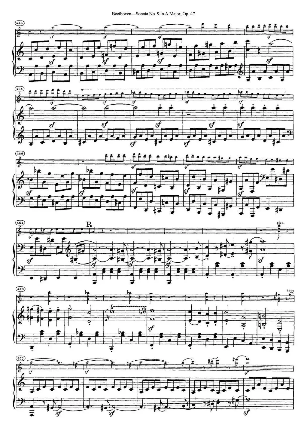 Violin Sonata No.9 in A Major Op.47（小提琴+钢琴伴奏）