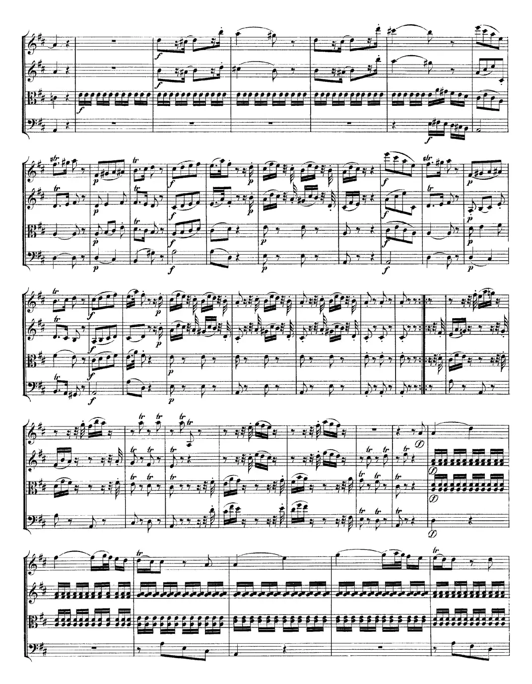 Mozart《Quartet No.9 in A Major,K.169》（总谱）