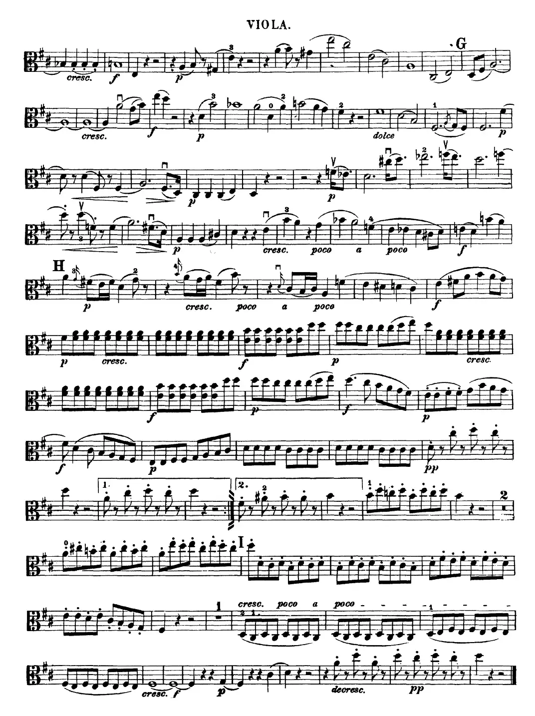 Mozart《Quartet No.20 in D Major,K.499》（Viola分谱）