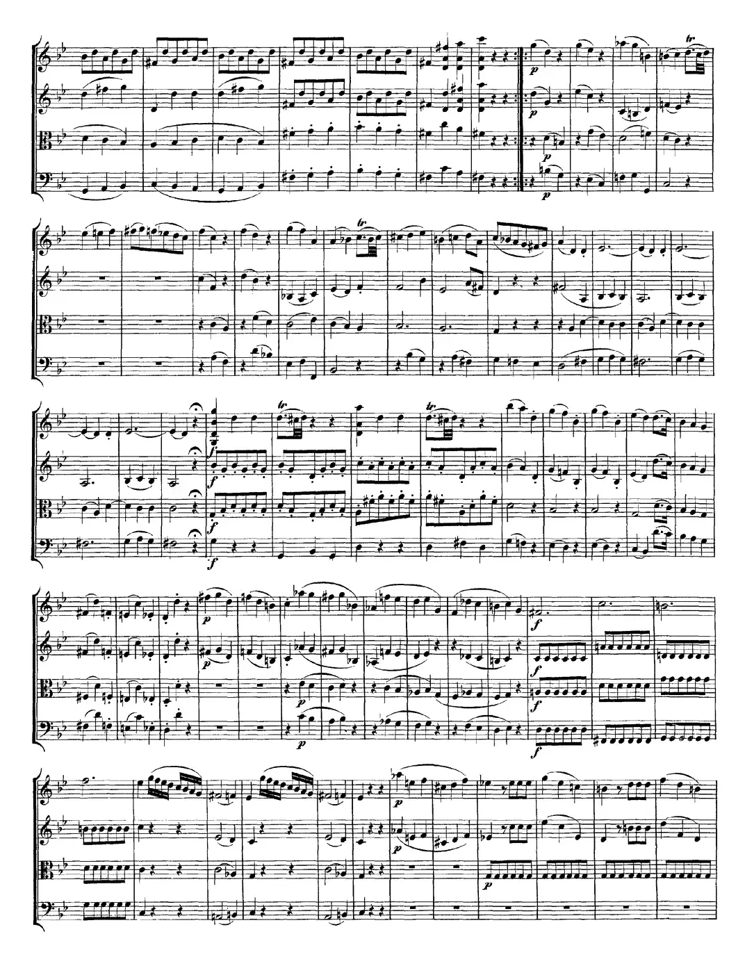 Mozart《Quartet No.6 in Bb Major,K.159》（总谱）