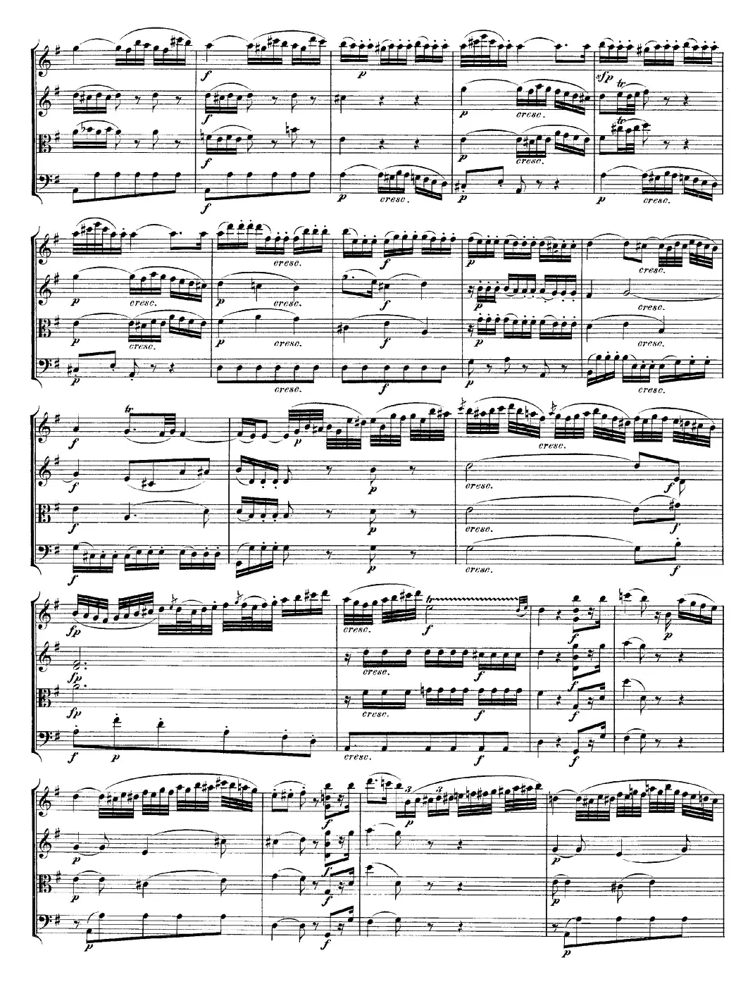 Mozart《Quartet No.20 in D Major,K.499》（总谱）