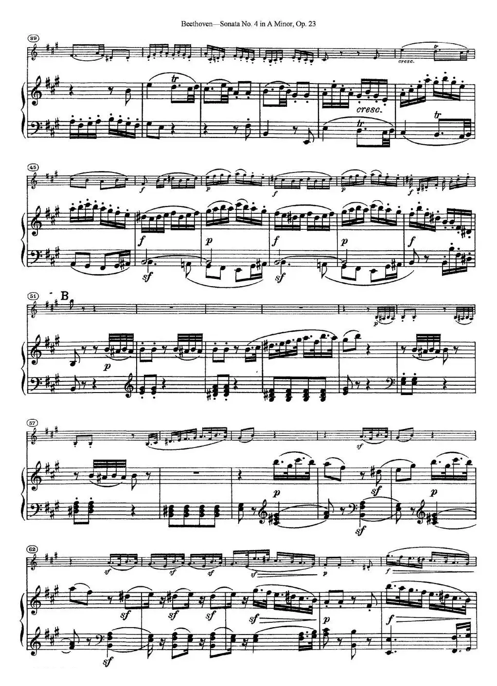 Violin Sonata No.4 in A Minor Op.23（小提琴+钢琴伴奏）