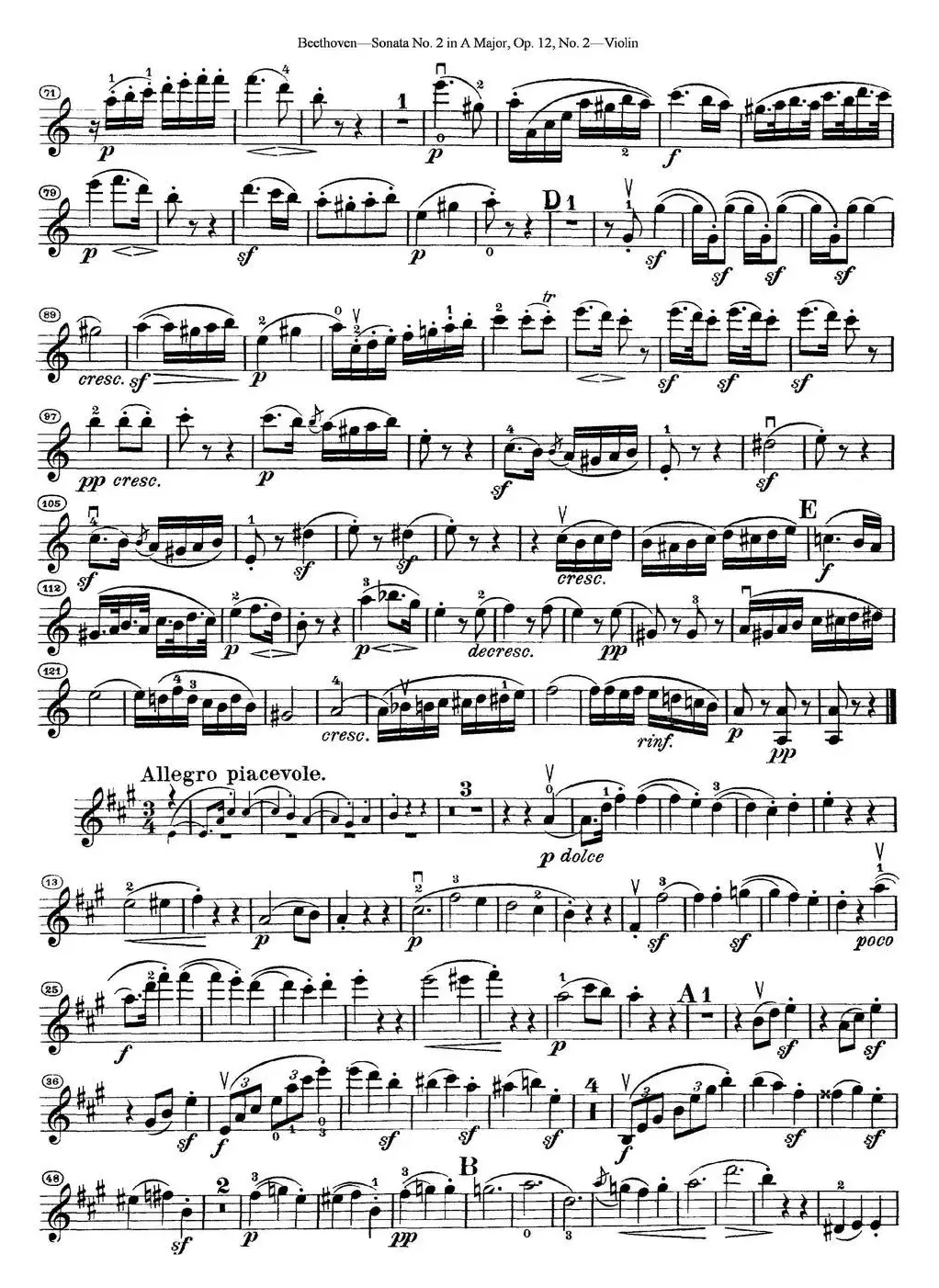 Violin Sonata No.2 in A Major Op.12 No.2