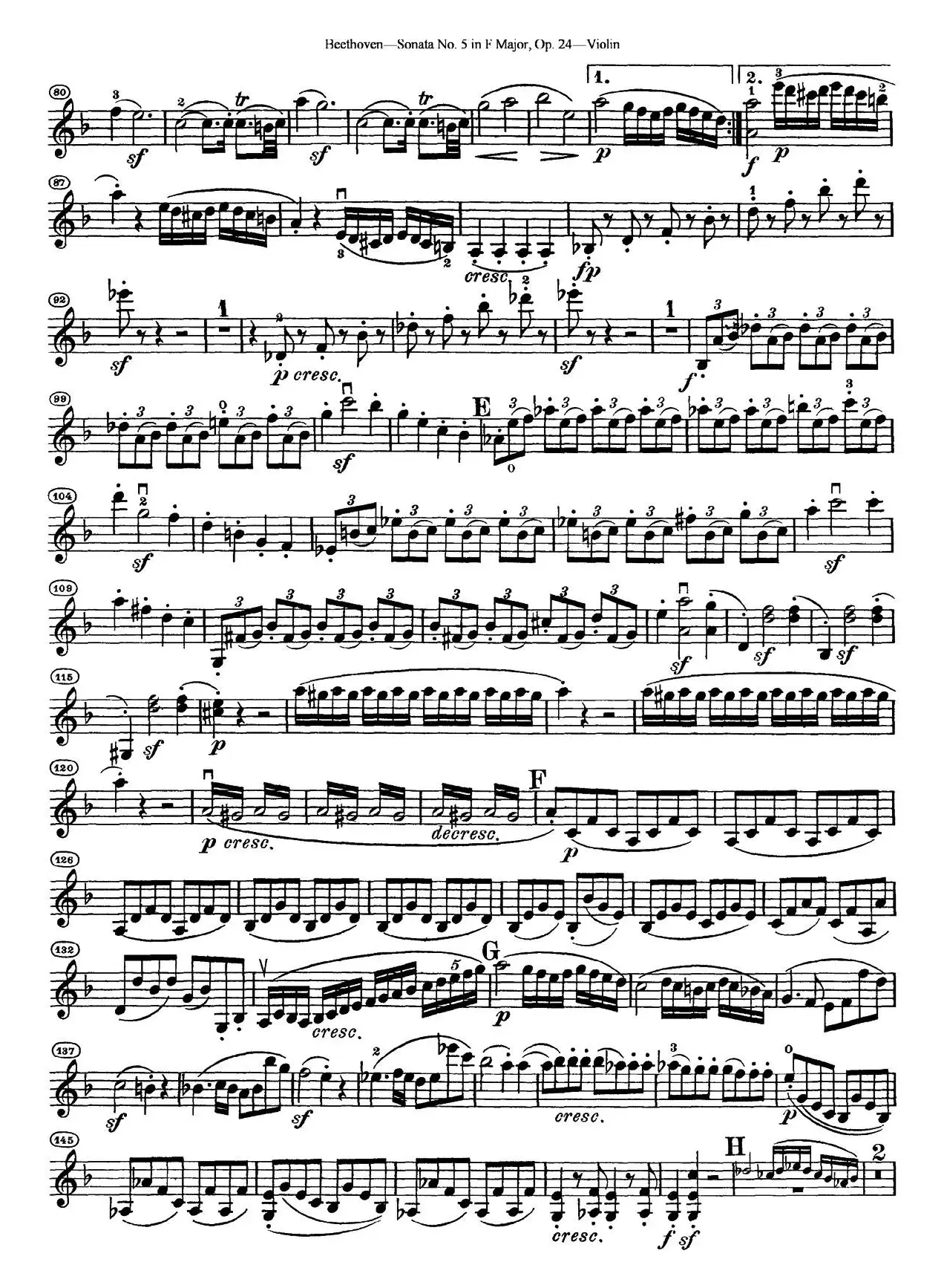 Sonata No.5 in F Major Op.24（F大调第五小提琴奏鸣曲）