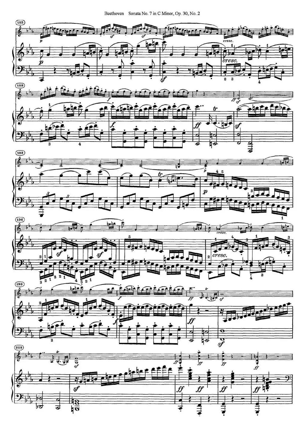 Violin Sonata No.7 in C Minor Op.30 No.2（小提琴+钢琴伴奏）