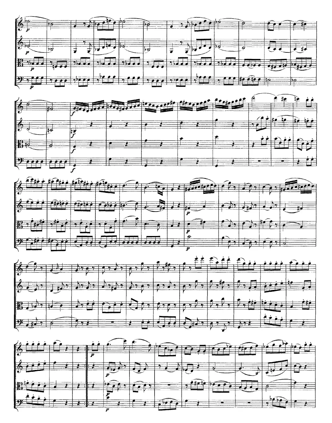 Mozart《Quartet No.19 in C Major,K.465》（总谱）