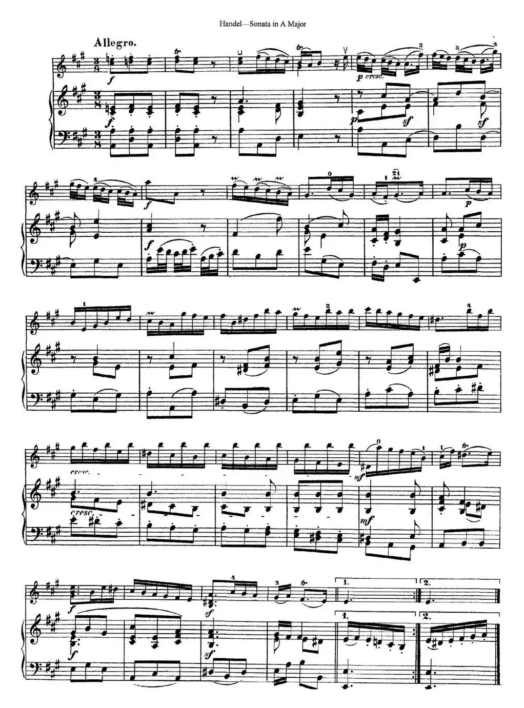 Violin Sonata No.5 in A major（小提琴+钢琴伴奏）