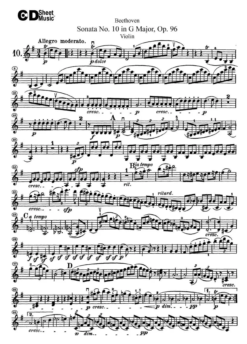 Violin Sonata No.10 in G Major Op.96