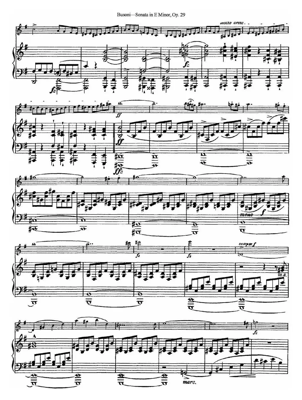 Violin Sonata No.1 in E Minor Op.29（小提琴+钢琴伴奏）