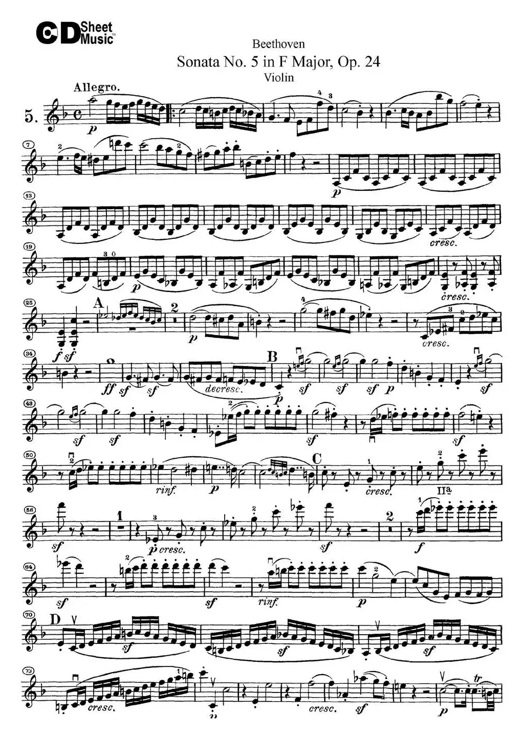 Violin Sonata No.5 in F Major Op.24