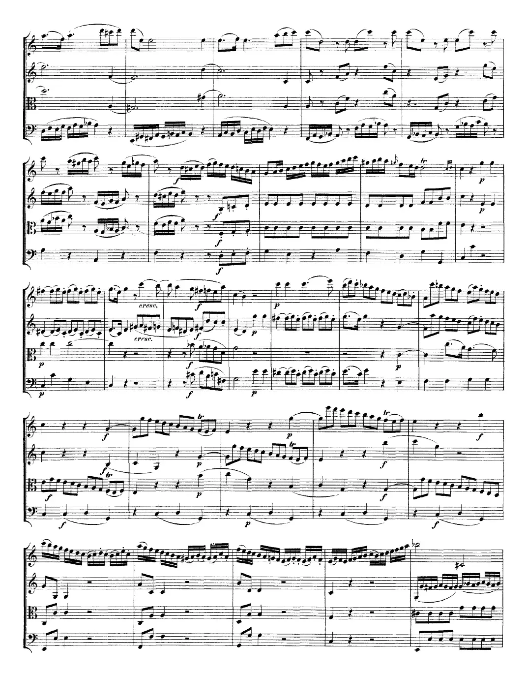 Mozart《Quartet No.19 in C Major,K.465》（总谱）