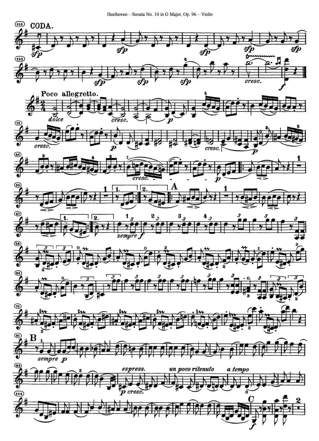 Violin Sonata No.10 in G Major Op.96