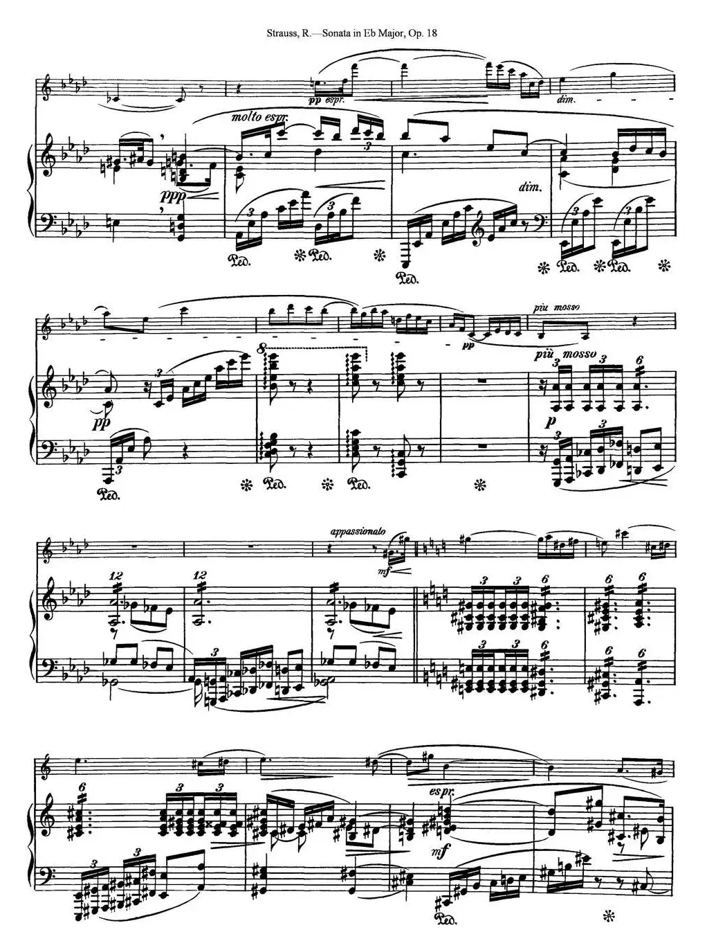 Violin Sonata in Eb Major Op.18（小提琴+钢琴伴奏）