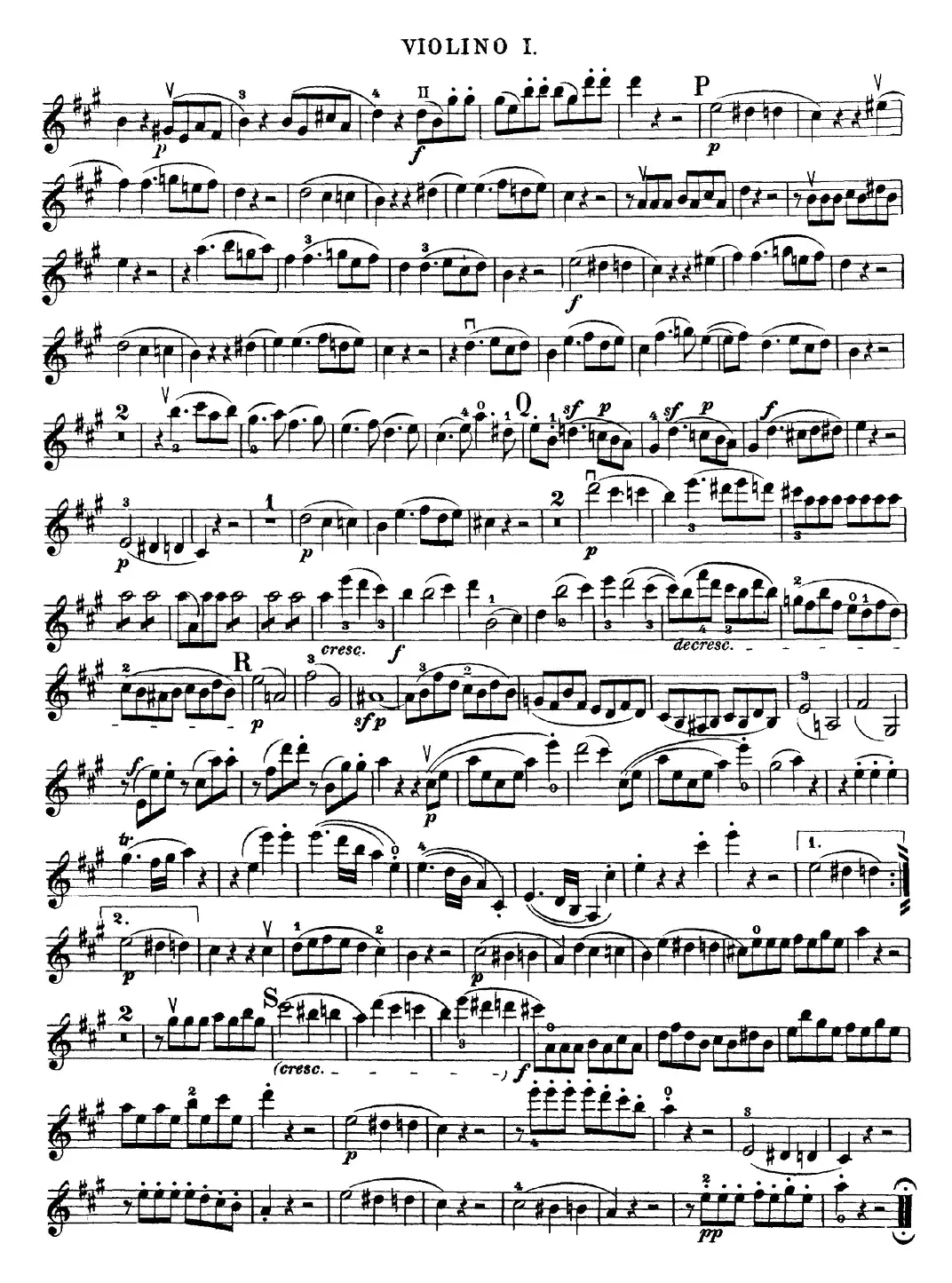 Mozart《Quartet No.18 in A Major,K.464》（Violin 1分谱）