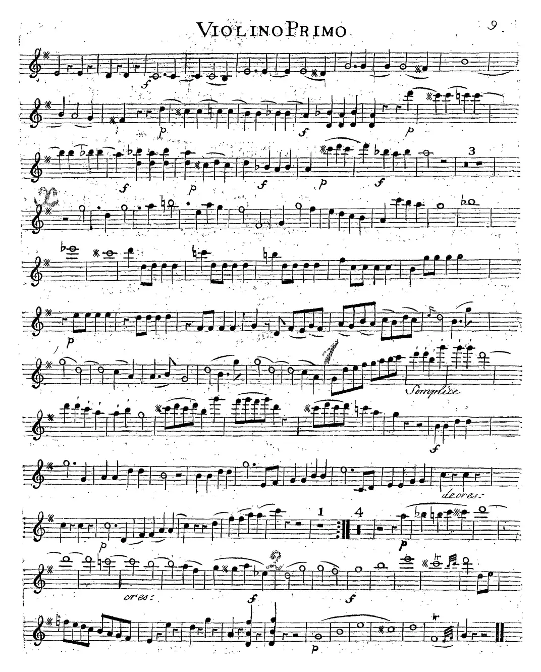 Mozart《Quartet No.14 in G Major,K.387》（Violin 1分谱）