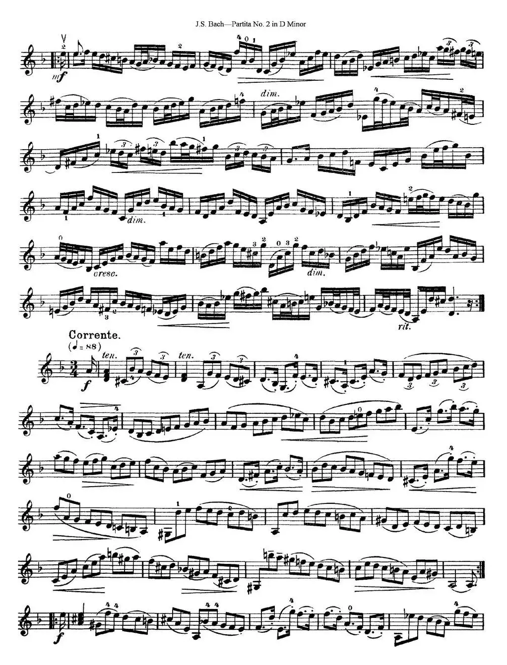 6 Violin Sonatas and Partitas 4.Partita No.2 in D Minor