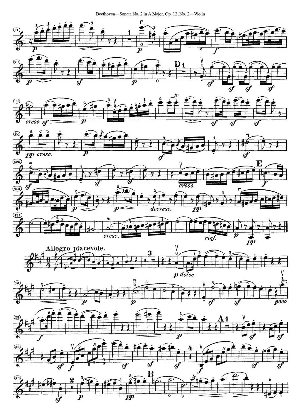 Violin Sonata No.2 in A Major Op.12 No.2