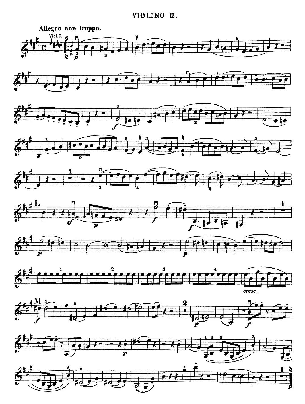 Mozart《Quartet No.18 in A Major,K.464》（Violin 2分谱）