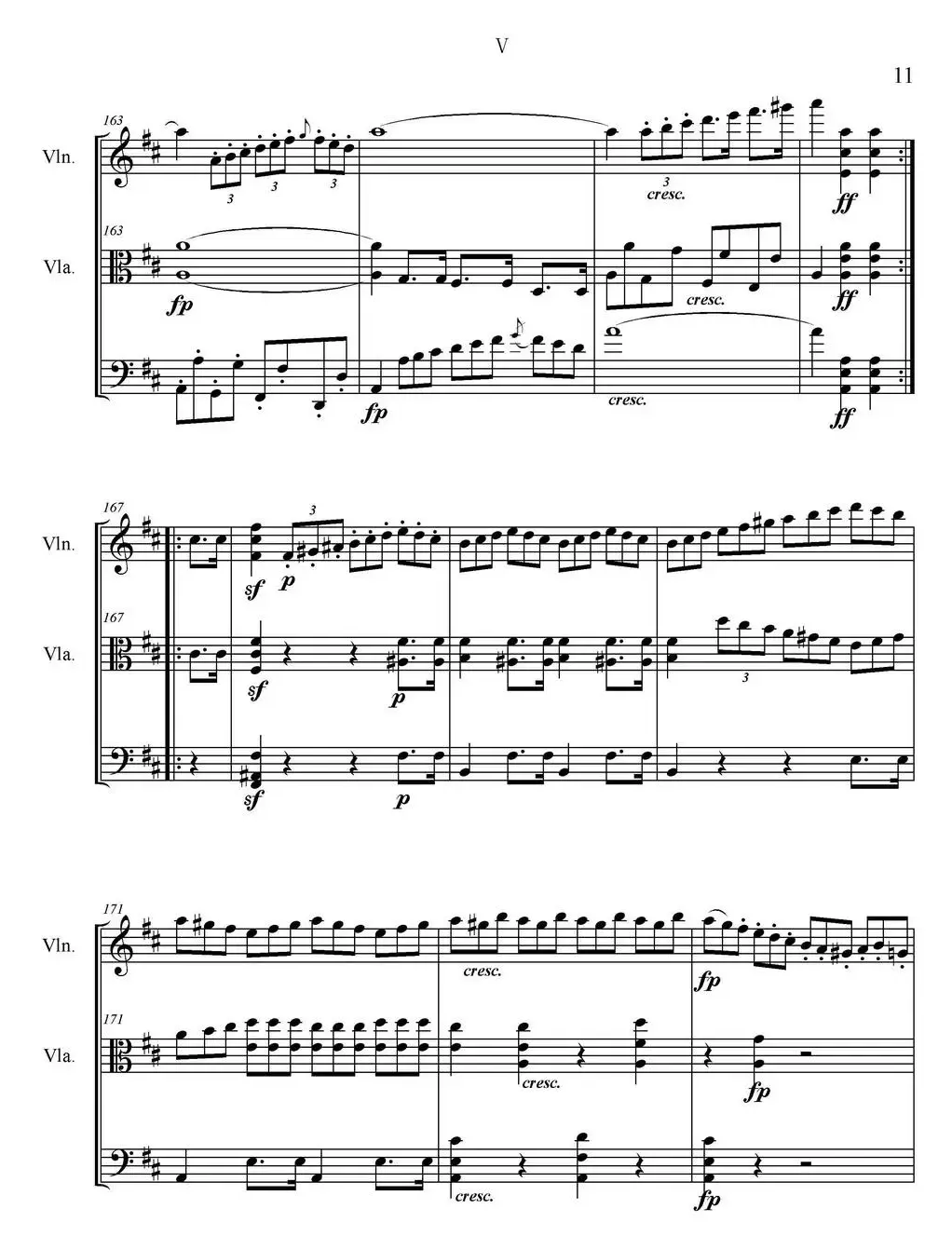 Serenate（String Trio）（D大调弦乐三重奏Op.8,V）