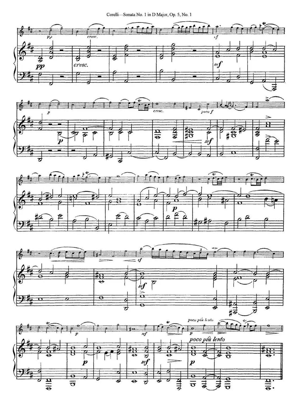 Sonata No.1 in D MajorOp.5 No.1（小提琴+钢琴伴奏）