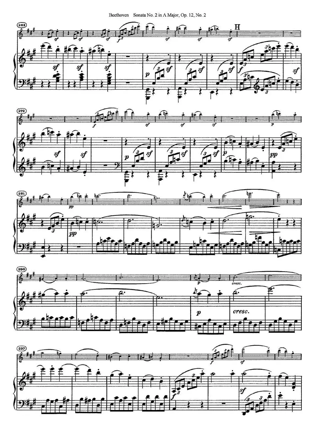 Violin Sonata No.2 in A Major Op.12 No.2（小提琴+钢琴伴奏）