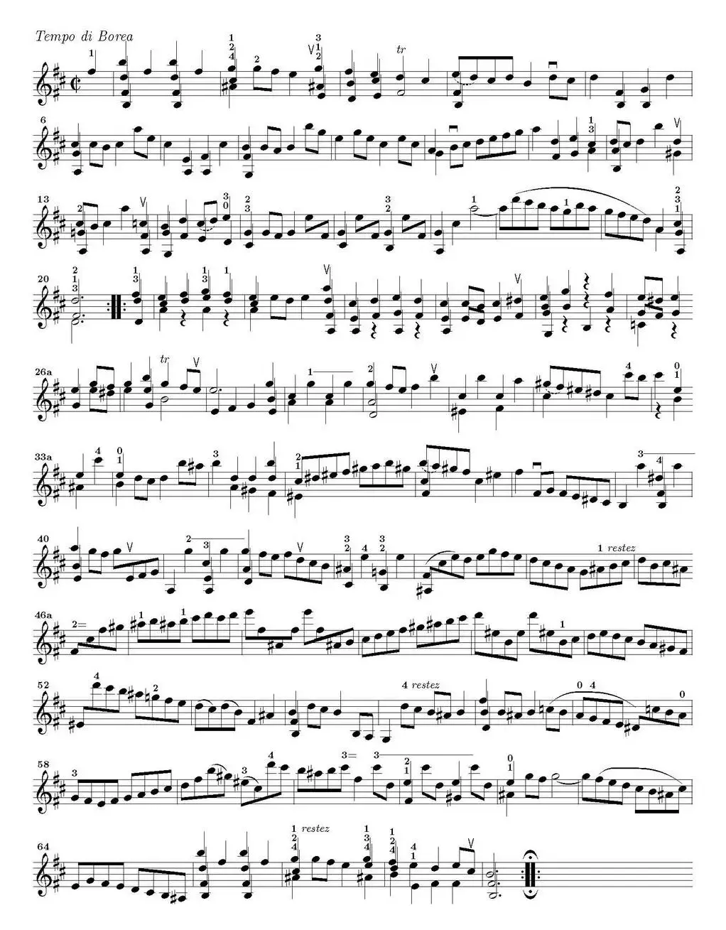 Bach Sonata BWV1002（无伴奏小提琴组曲）