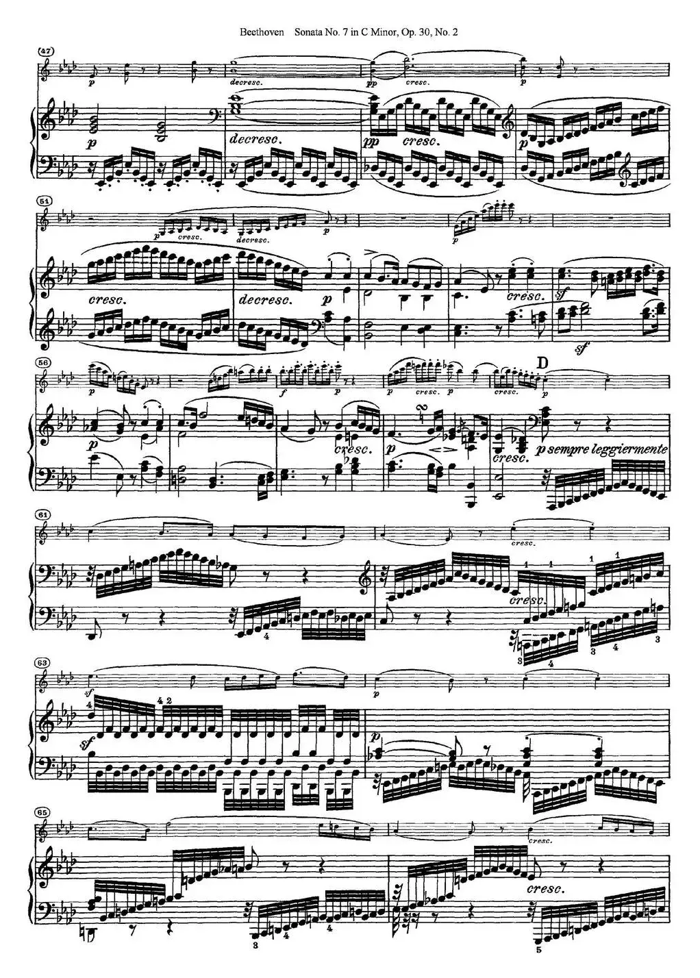 Violin Sonata No.7 in C Minor Op.30 No.2（小提琴+钢琴伴奏）