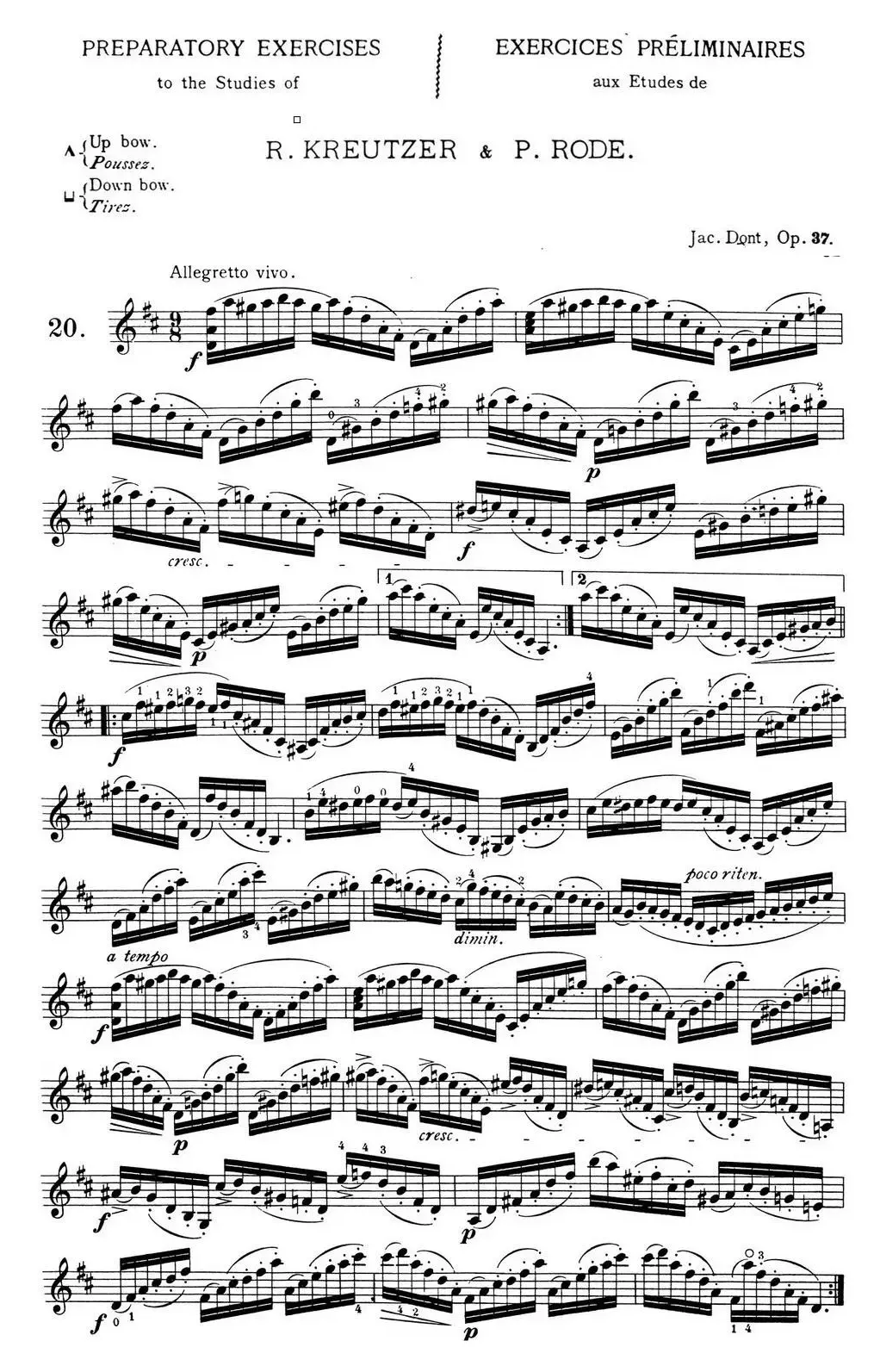 顿特24首小提琴练习曲 作品37—20
