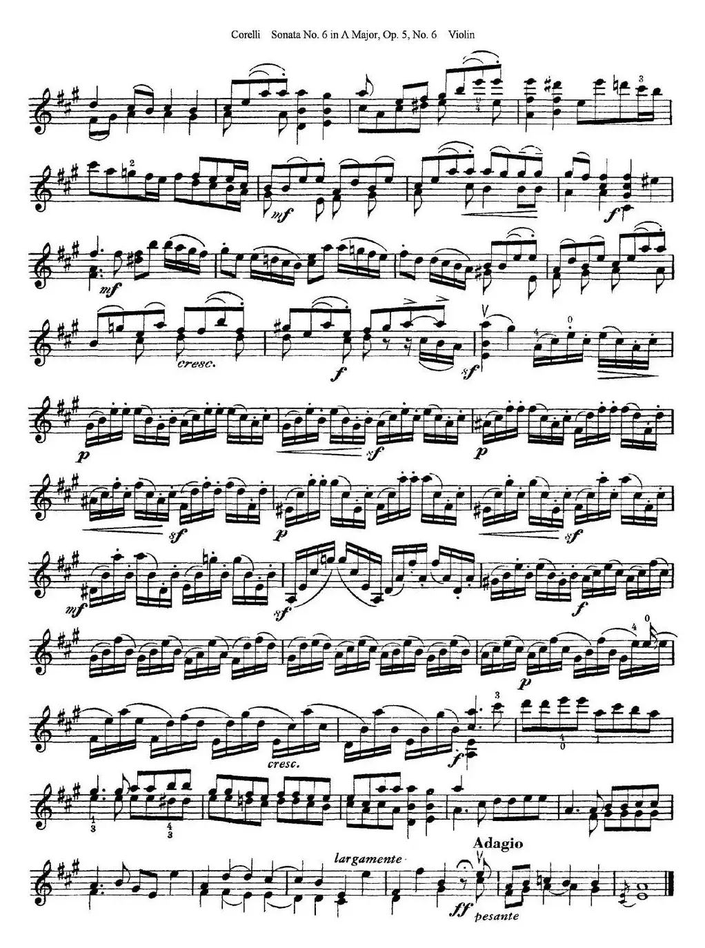 Sonata No.6 in A Major Op.5 No.6