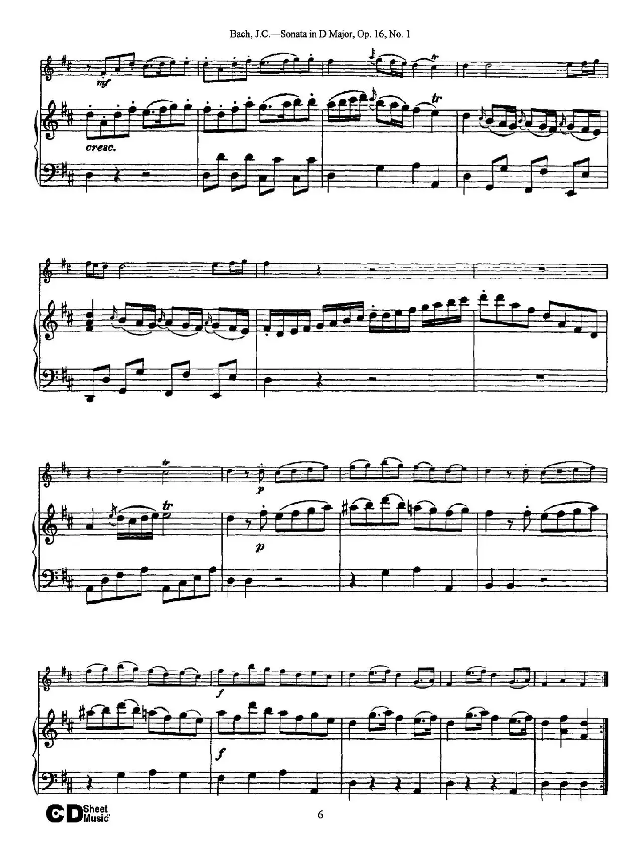 Sonata in D Major,Op.16 No.1（小提琴+钢琴伴奏）
