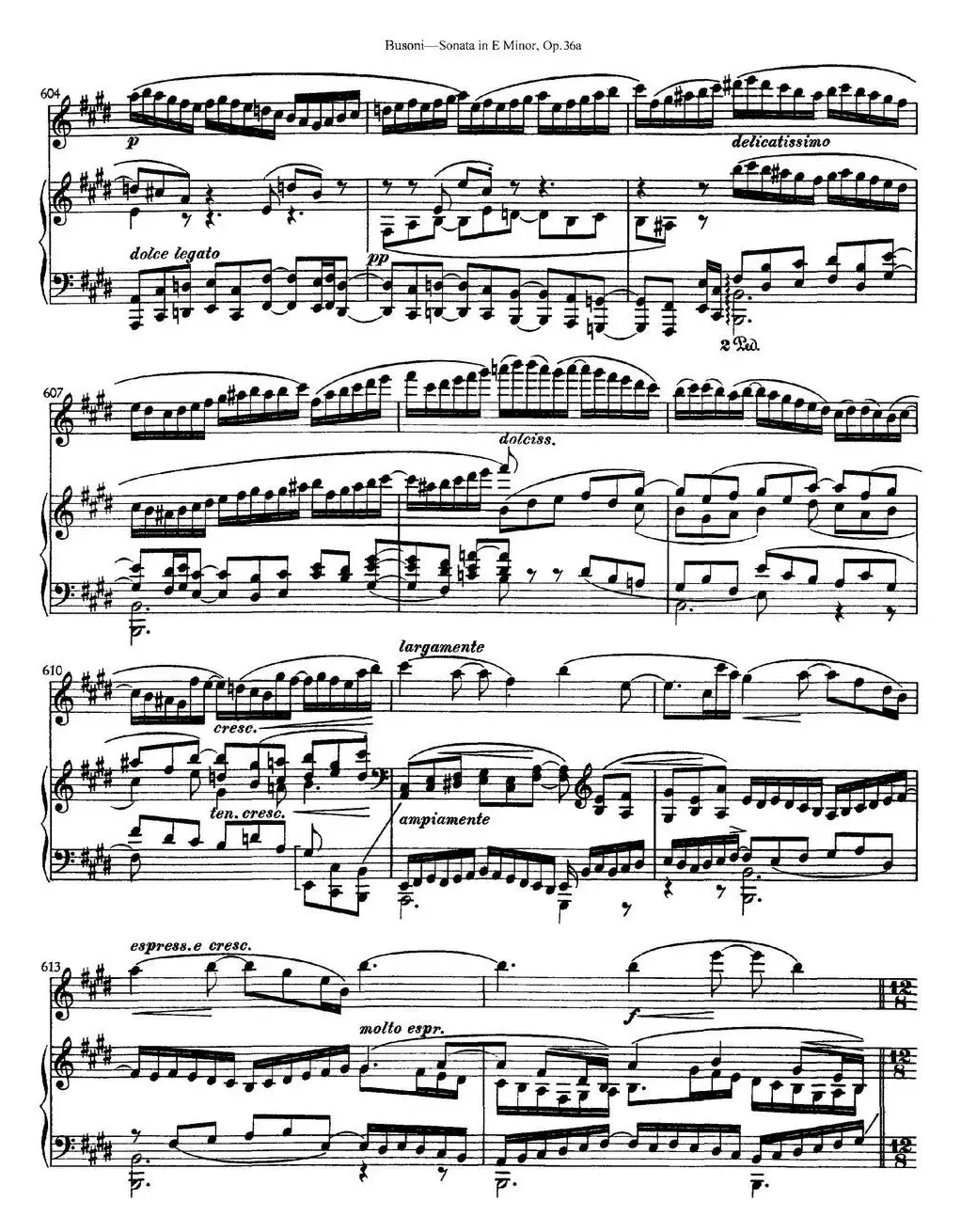 Violin Sonata No.2 in E Minor Op.36（小提琴+钢琴伴奏）