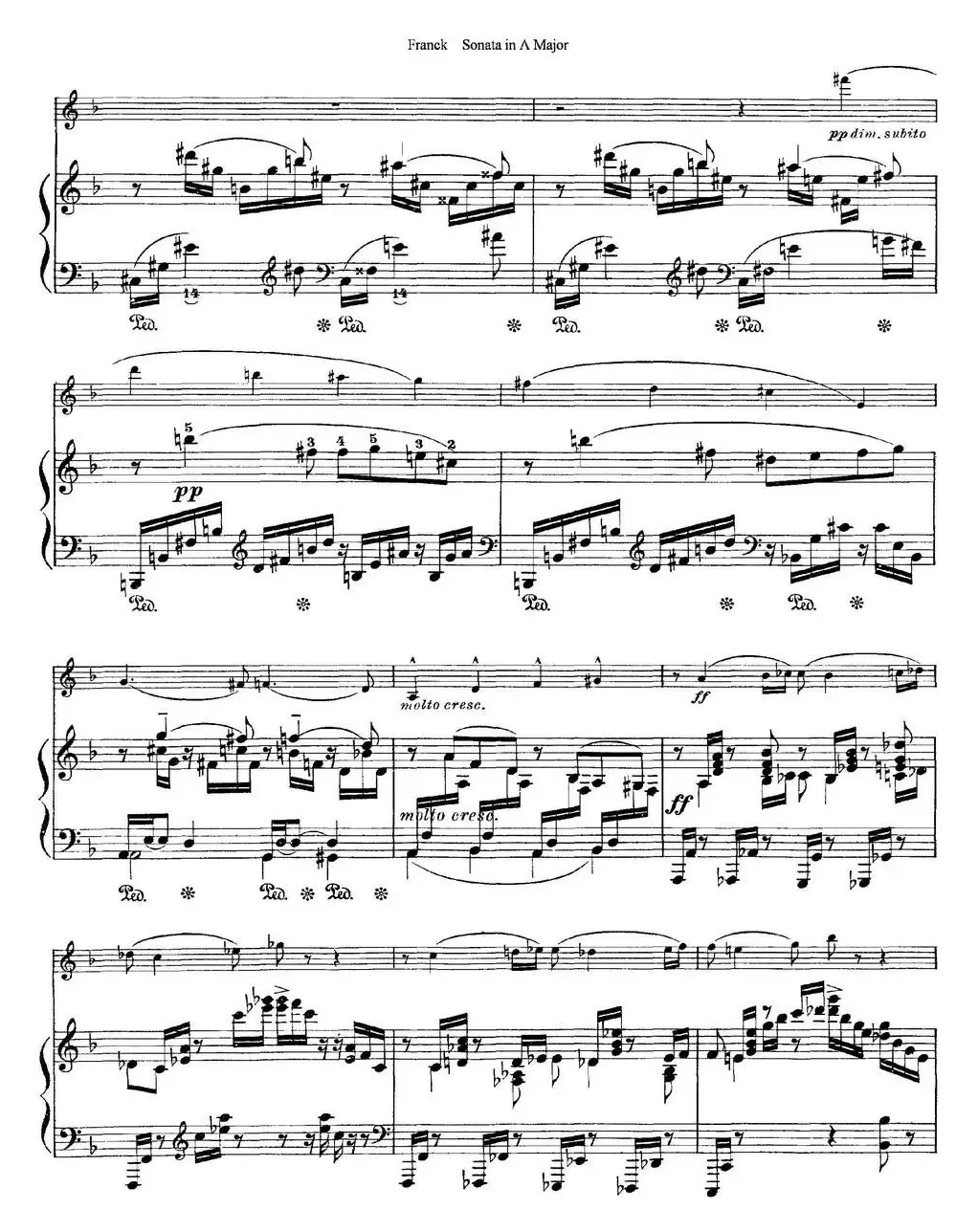 Franck Sonata in A Major（小提琴+钢琴伴奏）