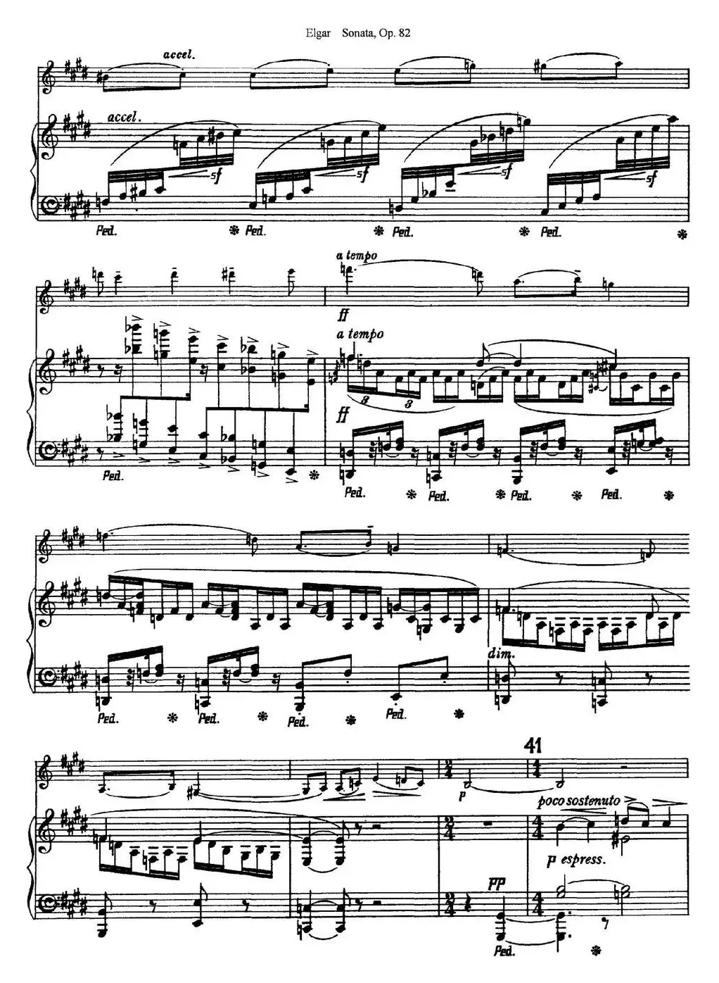 Violin Sonata Op.82（小提琴+钢琴伴奏）