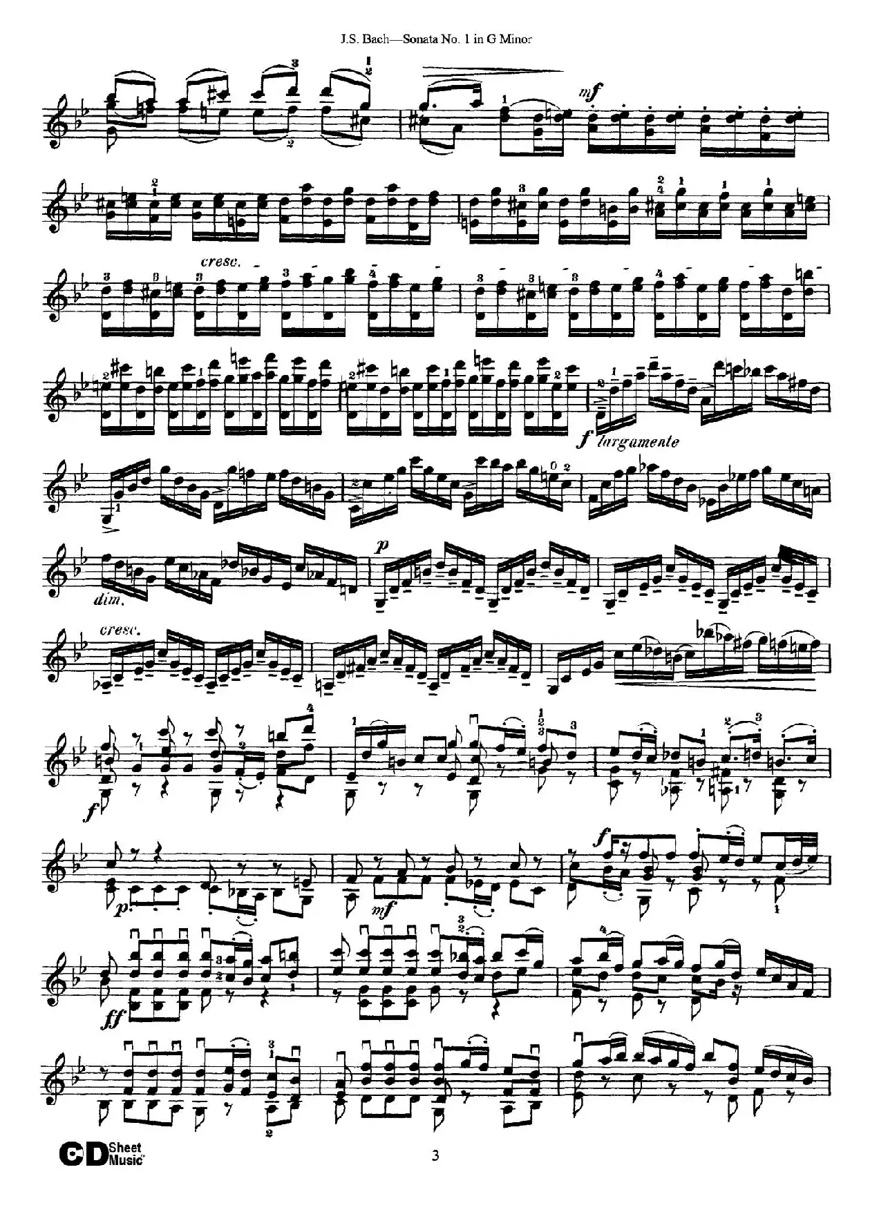 6 Violin Sonatas and Partitas 1.Sonata No.1 G Minor