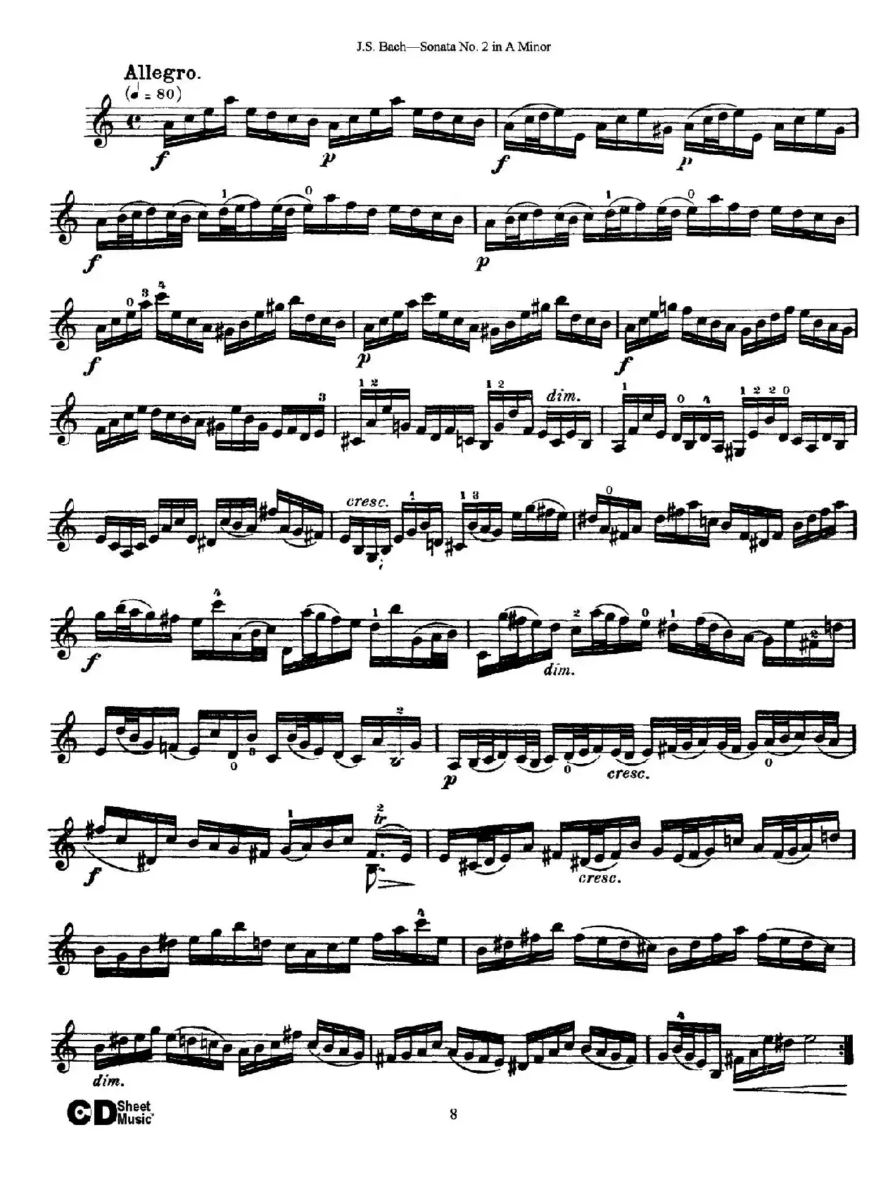 6 Violin Sonatas and Partitas 3.Sonata No.2 A Minor