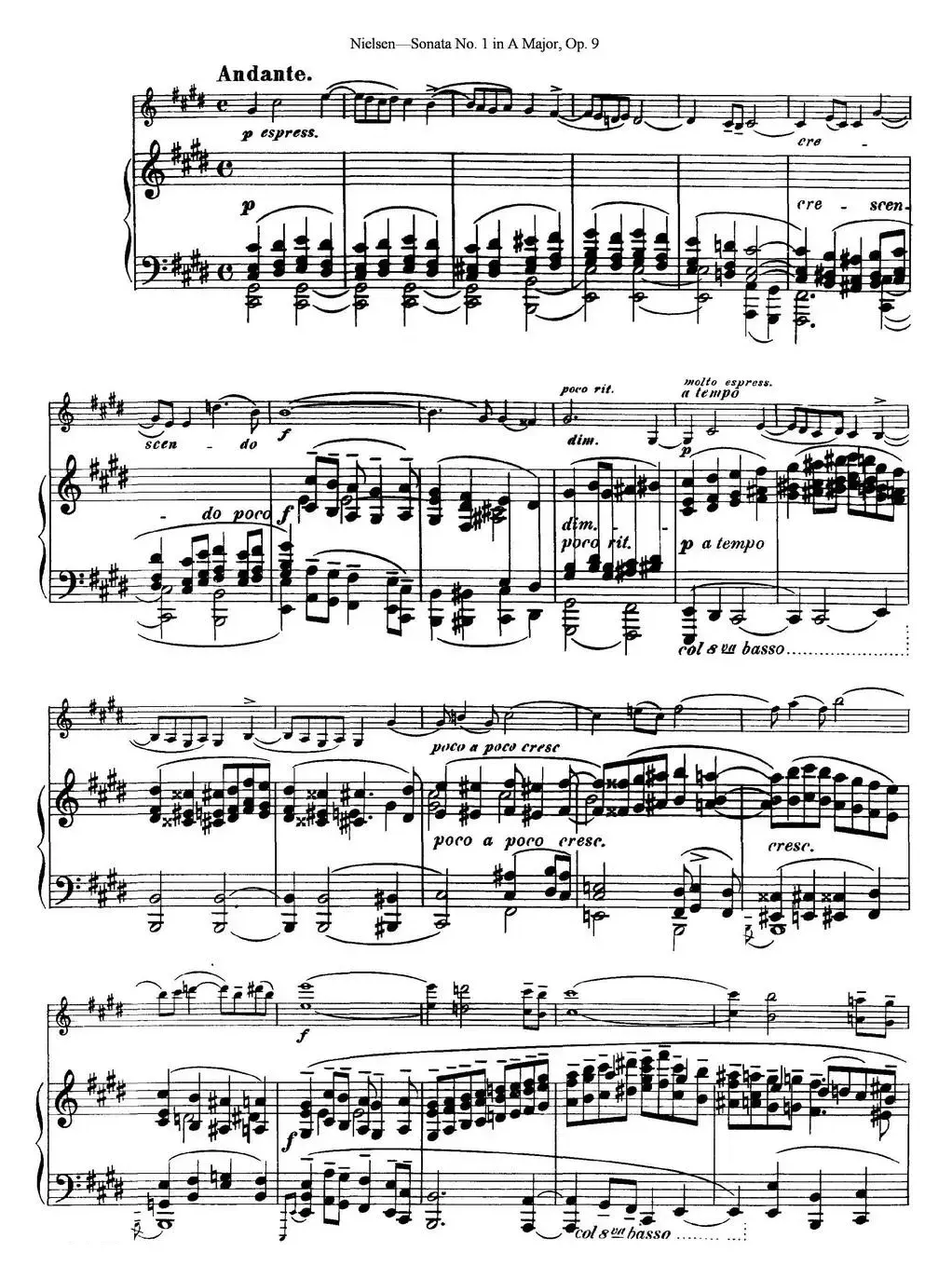 Violin Sonata No.1 in A Major Op.9（小提琴+钢琴伴奏）