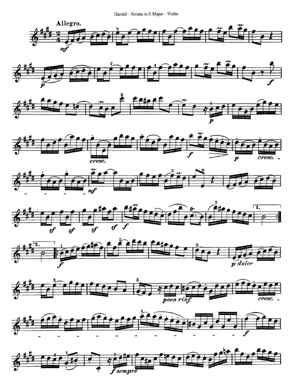 Violin Sonata No.6 in E major