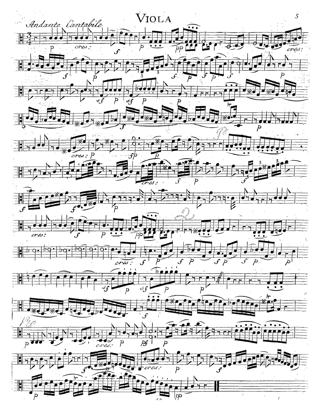 Mozart《Quartet No.14 in G Major,K.387》（Viola分谱）