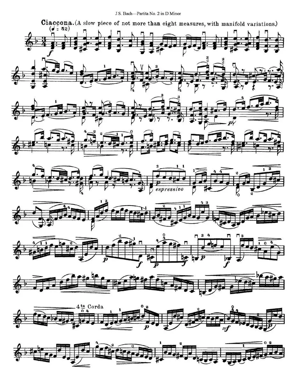 6 Violin Sonatas and Partitas 4.Partita No.2 in D Minor