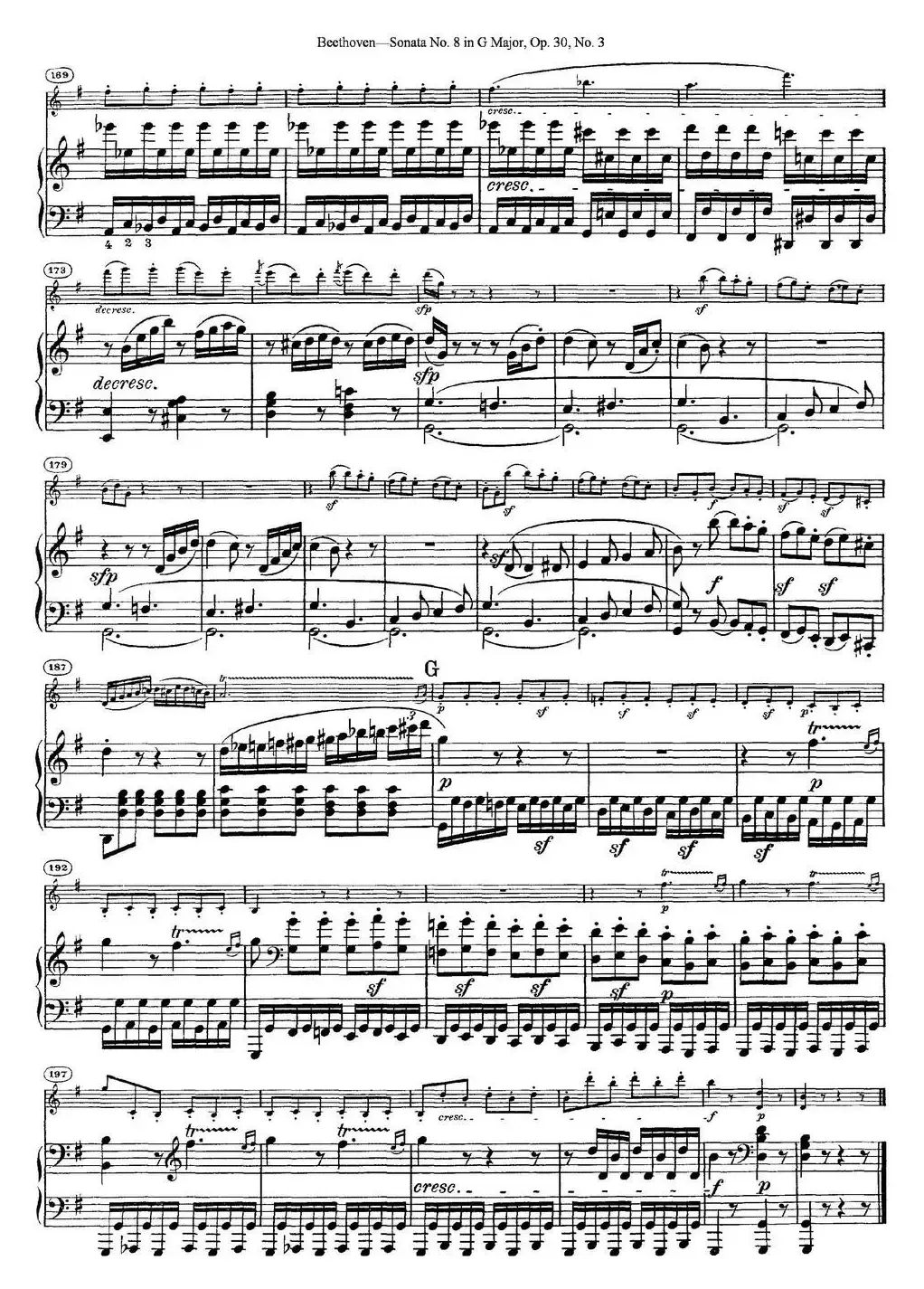 Violin Sonata No.8 in G Major Op.30 No.3（小提琴+钢琴伴奏）