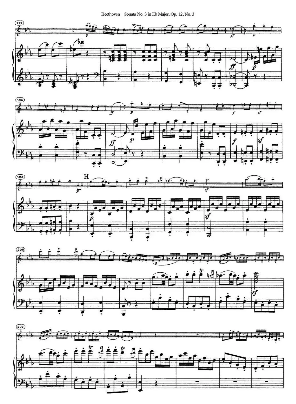 Violin Sonata No.3 in Eb Major Op.12 No.3（小提琴+钢琴伴奏）