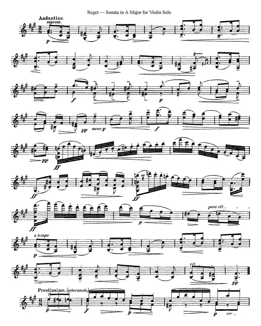 Sonata in A Major for Solo Violin Op.42 No.2