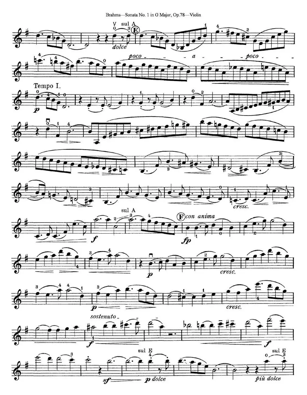 Violin Sonata No.1 in G Major Op.78